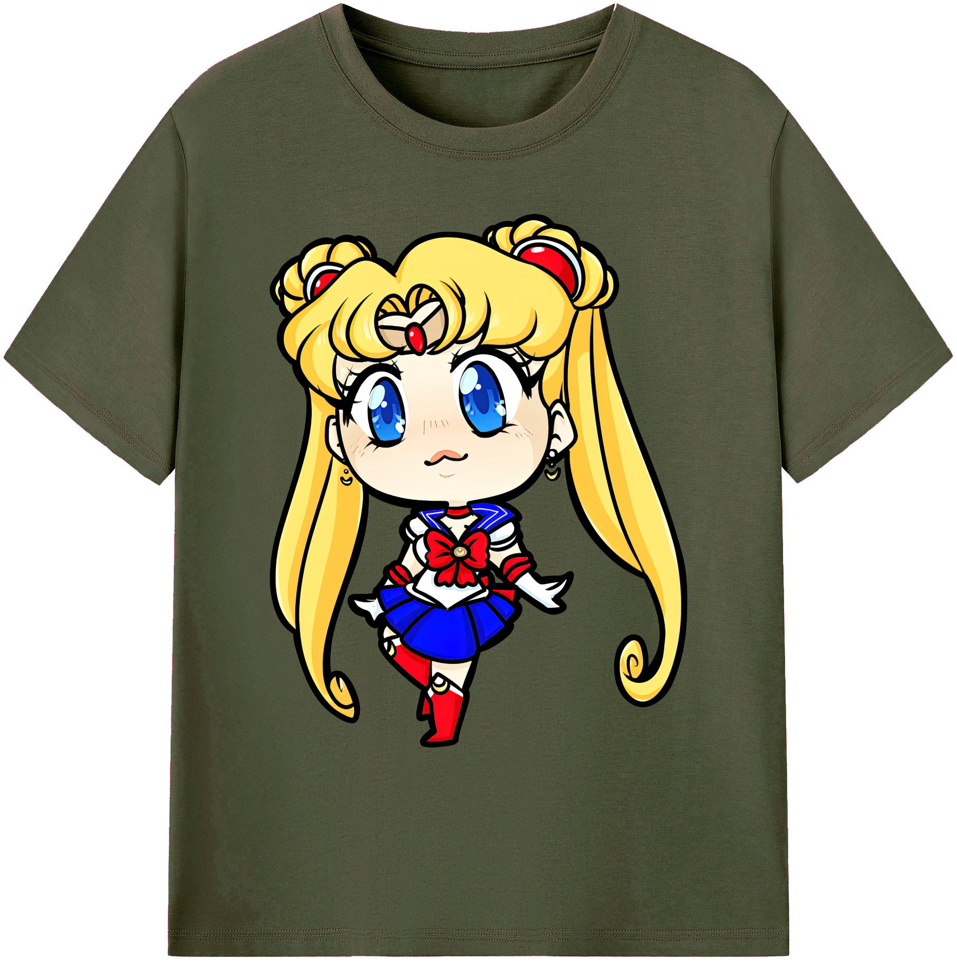 （画像用） 美少女戦士セーラームーン 月野 うさぎ つきの うさぎ Sailor Moon Tsukino Usagi 綿100％ メンズ半袖Tシャツ｜肌触りやわらか＆通気性